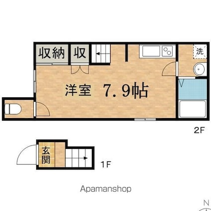 メルセデスハイム[1R/20.26m2]の間取図