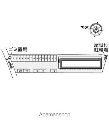 レオパレスベルセフォネ[1K/23.18m2]の配置図