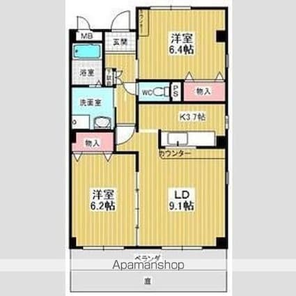 フォレストスクエア　シバタ[2LDK/57.32m2]の間取図