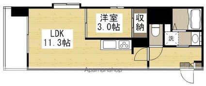 福富ＧＲＡＤＥマンション[1LDK/36.87m2]の間取図