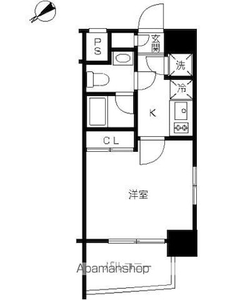 スカイコート池袋西壱番館[1K/21.89m2]の間取図