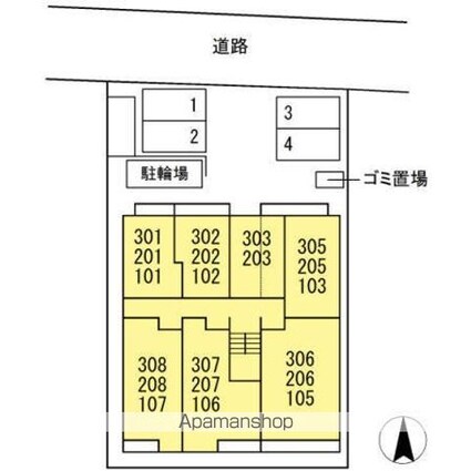 レーヴ・リボンＹＫ[1R/33.96m2]の配置図
