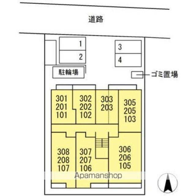 レーヴ・リボンＹＫ[1R/33.96m2]の配置図