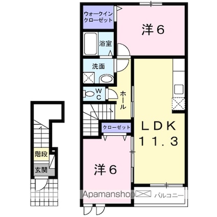 ラフレシールＣ[2LDK/57.21m2]の間取図