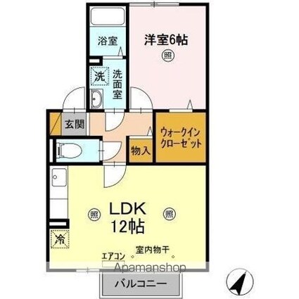 ＥＬＹＳＩＯＮ　ＨＯＵＳＥ　Ⅰ[1LDK/45.15m2]の間取図