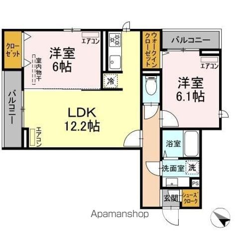 【ＤーＲＯＯＭ新宿ⅠーＢの間取り】