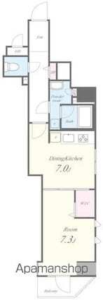 ＲＹＯＧＯＫＵ　ＳＴＡＴＩＯＮ　ＲＥＳＩＤＥＮＣＥ[1DK/40.44m2]の間取図