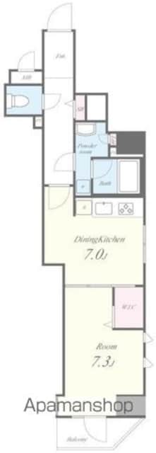 ＲＹＯＧＯＫＵ　ＳＴＡＴＩＯＮ　ＲＥＳＩＤＥＮＣＥ[1DK/40.44m2]の間取図
