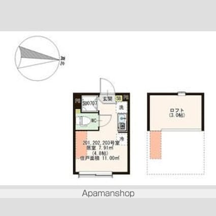 レインパレス西大島[1R/11m2]の間取図