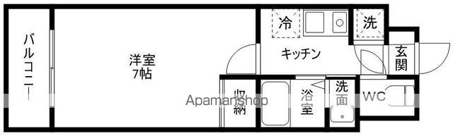 【福岡市博多区中洲のマンションの間取り】