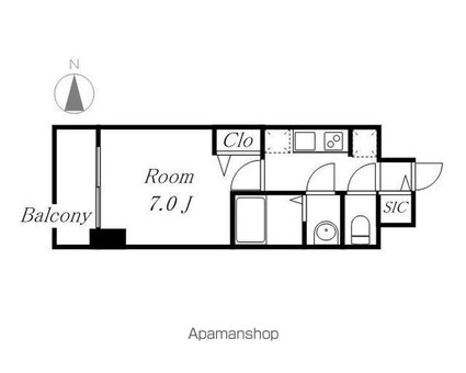 愛知県名古屋市西区城西１丁目[1K/23.65m2]の間取図