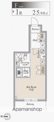 オーキッドレジデンス住吉[1R/25.99m2]の間取図
