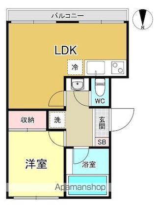 コーポ吉見[1LDK/30.26m2]の間取図