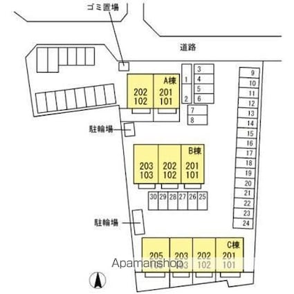 リーバス・Ｅ・イノセント[1LDK/45.14m2]の配置図