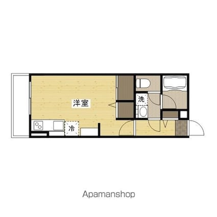 プレジャーコーポ五日市駅前[1R/25m2]の間取図