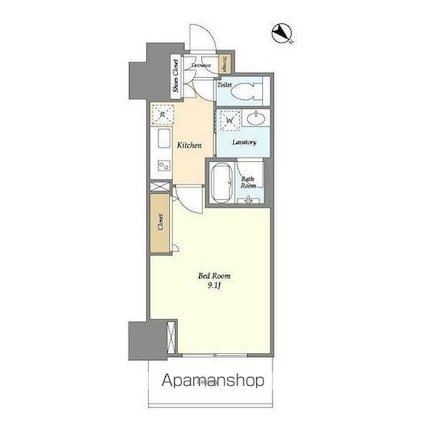 東京都新宿区西新宿３丁目[1K/30.37m2]の間取図