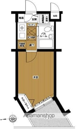 フェニックス芦花公園駅前壱番館[1K/18.41m2]の間取図