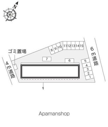 レオパレス中台[2DK/39.74m2]の配置図