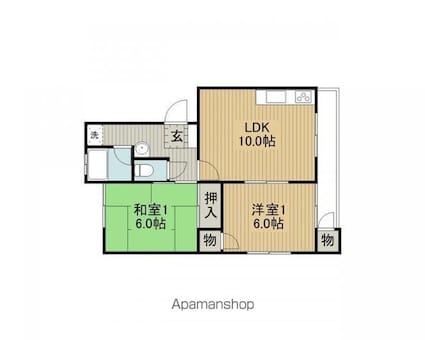 北原レジデンス[2LDK/58m2]の間取図