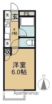 コーポカドタ[1K/18.2m2]の間取図