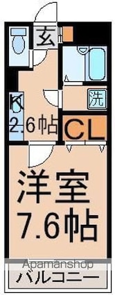 プルミエ[1K/24.85m2]の間取図