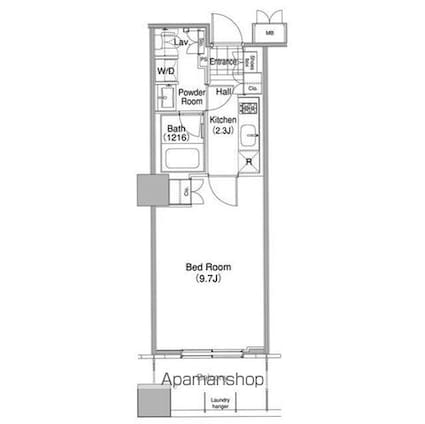 コンフォリア東池袋ＷＥＳＴ[1K/29.46m2]の間取図