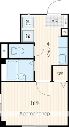ＩＳ[1K/22.97m2]の間取図