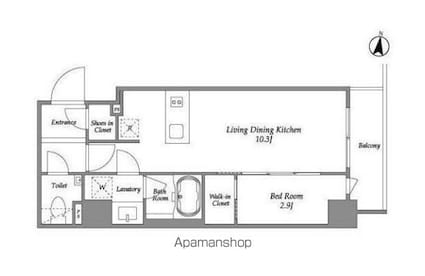 ＩＰＳＥ代々木上原[1LDK/33.42m2]の間取図
