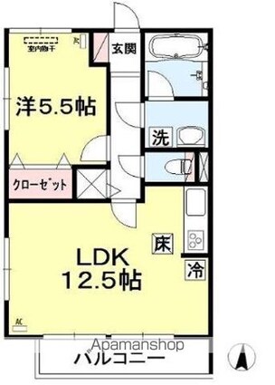 コモレビ大蔵　Ｅ[1LDK/45.29m2]の間取図