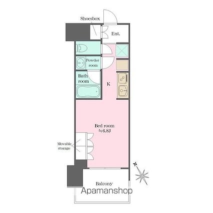 ウエリスアーバン水天宮前[1R/26.14m2]の間取図