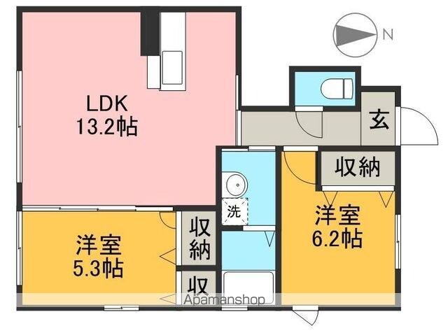 シャーメゾン中久万　Ａ[2LDK/58.19m2]の間取図