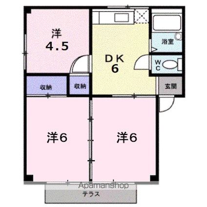 シティハイツ静風[3DK/44.22m2]の間取図