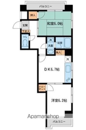 王子ハイツ[2DK/44.96m2]の間取図