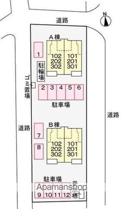 ユリウス　南江戸　Ⅱ[1K/31.65m2]の配置図