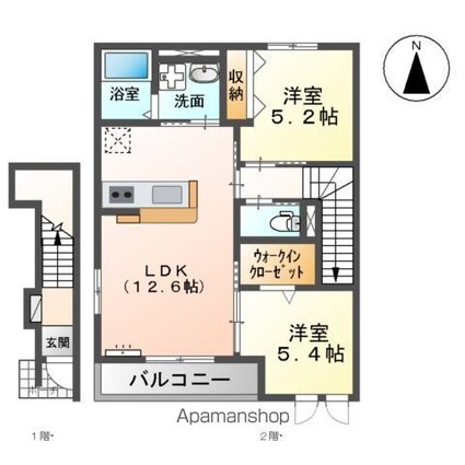 ＥｓｐｅｒａｎｚａⅡ[2LDK/57.19m2]の間取図