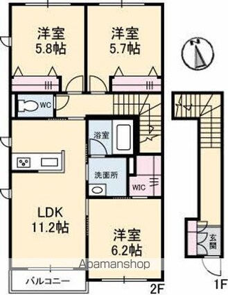 クラシオン金川Ⅲ[3LDK/73.48m2]の間取図