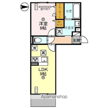 ＢＲＡＮＳＩＡ膳所（ブランシア）[1LDK/40.13m2]の間取図