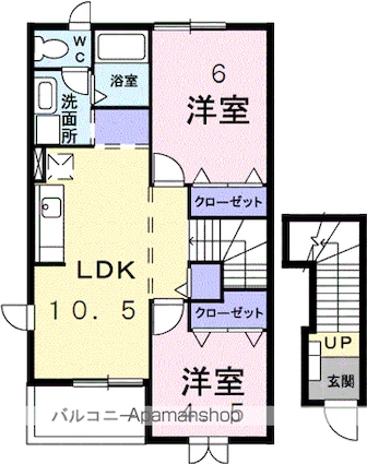 トレゾール　Ｂ[2LDK/51.67m2]の間取図