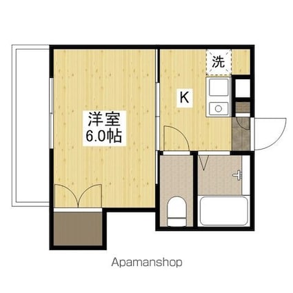 広島県広島市佐伯区五日市駅前１丁目[1K/20.16m2]の間取図