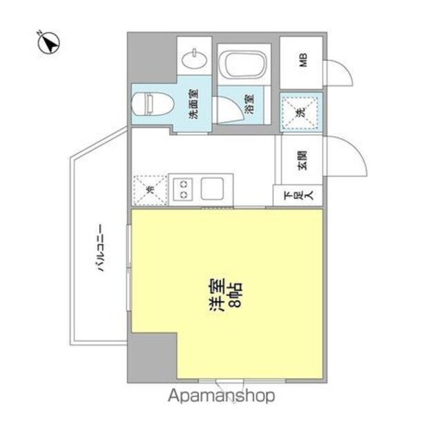 エムレジデンス浅草橋[1K/25.84m2]の間取図