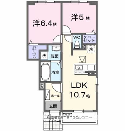 ル・リアン[2LDK/50.47m2]の間取図