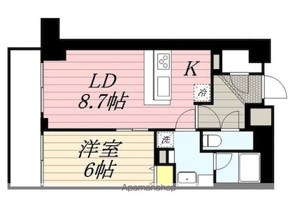 ＨＦ曳舟レジデンス[1LDK/44.07m2]の間取図