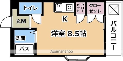 グランドハイツ柴原[1R/20.52m2]の間取図