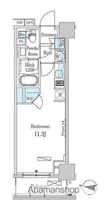 パークアクシス木場キャナル　ウエスト[1R/28.82m2]の間取図