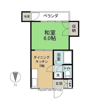 グリーンハウス[1DK/26.08m2]の間取図