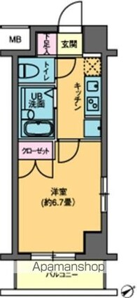 カスタリア要町[1K/22.3m2]の間取図