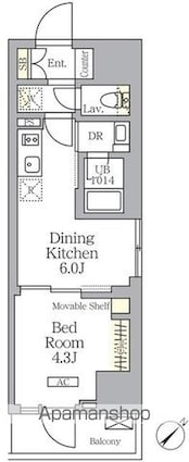プライムガーデン大森[1DK/27.6m2]の間取図