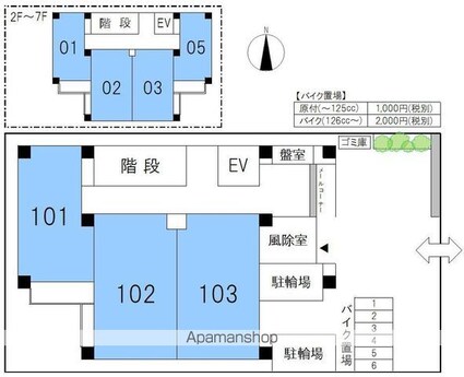 滋賀県大津市唐橋町[1LDK/33.13m2]の配置図