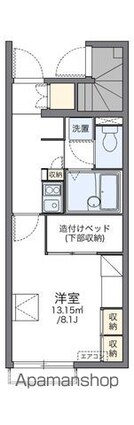 レオパレス藤の木Ⅱ[1K/23.61m2]の間取図