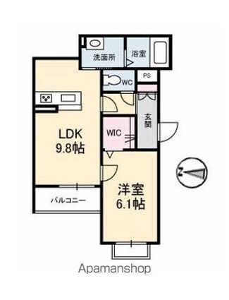 グランベレオ今津[1LDK/41.47m2]の間取図